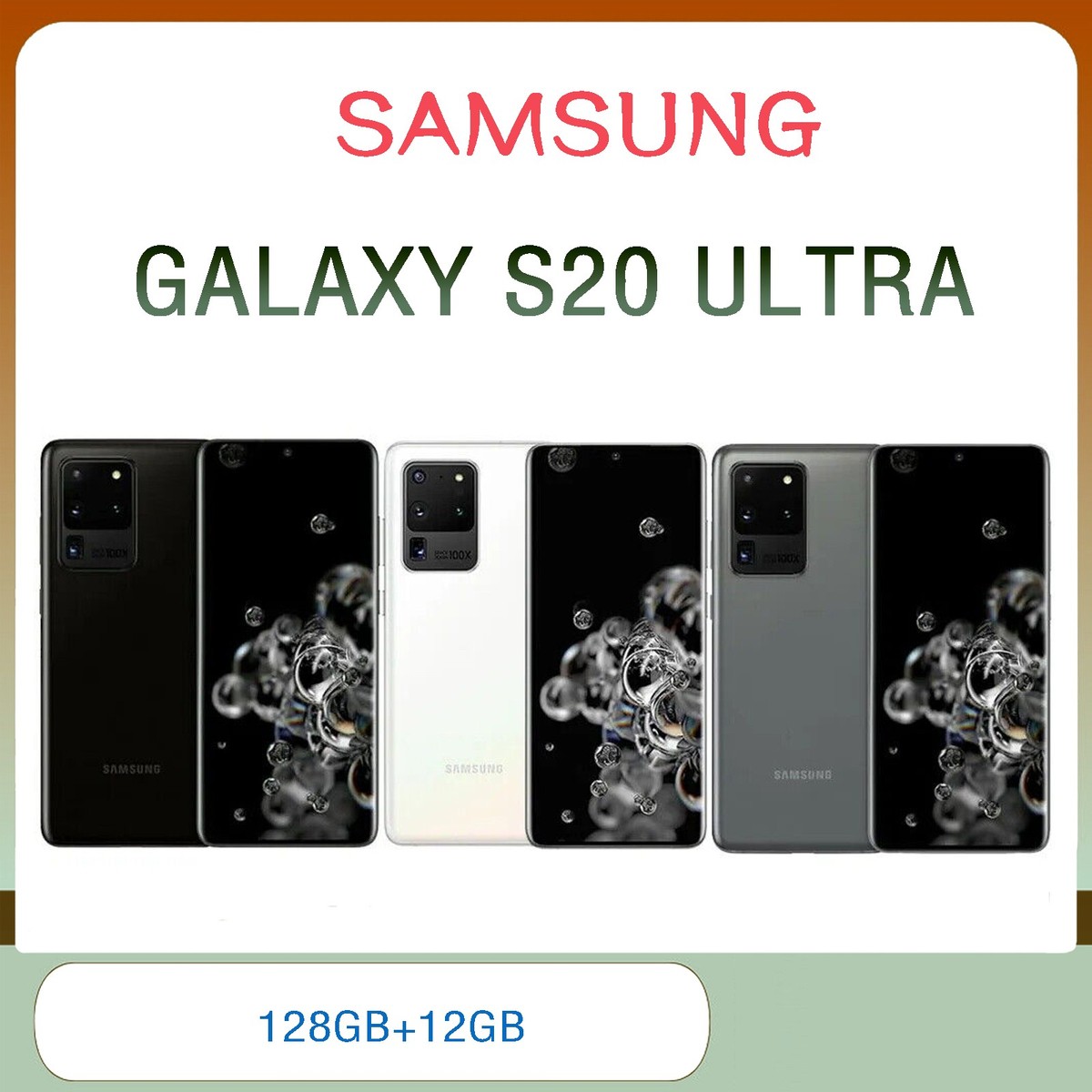 Neu Samsung Galaxy S20 Ultra 128GB+12GB SM-G988U Smartphone 6,9″ Android Handys