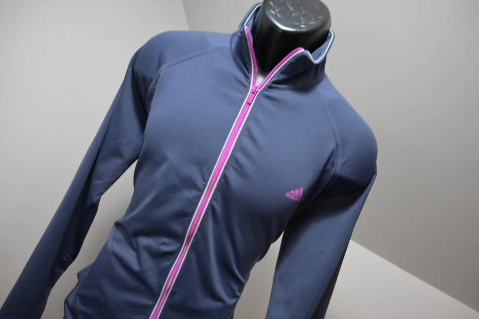 Chaqueta de Pista Adidas Cremallera Completa ClimaLite Performance Atlética Gris Para Mujer Talla XL Foto 3 de 4