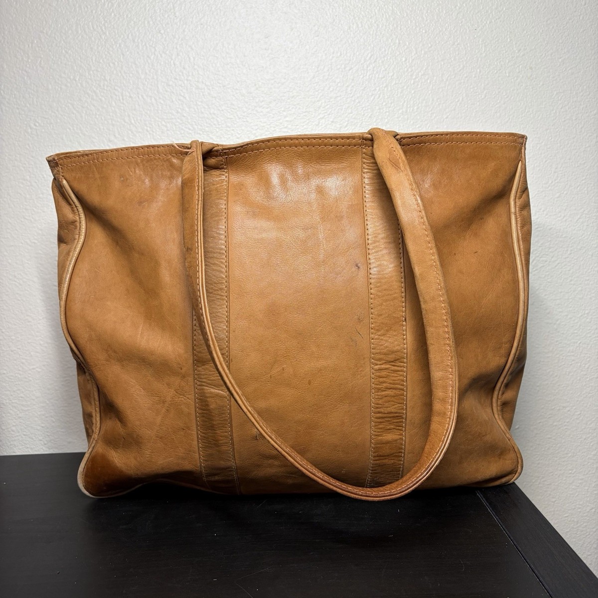 Vintage Rare 80s LL Bean Leather Tote Boat Bag Zip Brown Tan | eBay