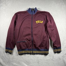 Vintage Polo Ralph Lauren Varsity Jacket Men's Medium Maroon Track Preppy 2727