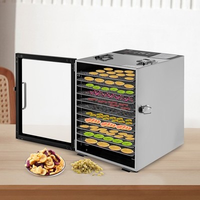 Dörrgerät 12Edelstahl Dörr Apparat Automat Dörrer Fleisch Gemüse Obst Trockner