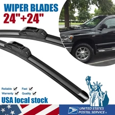 24"&24" Windshield Wiper Blades Premium OEM Hybrid silicone J-Hook High Quality
