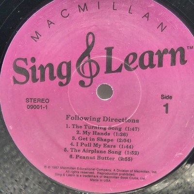 VINTAGE Macmillan Sing And Learn Program 1987 Following Directions