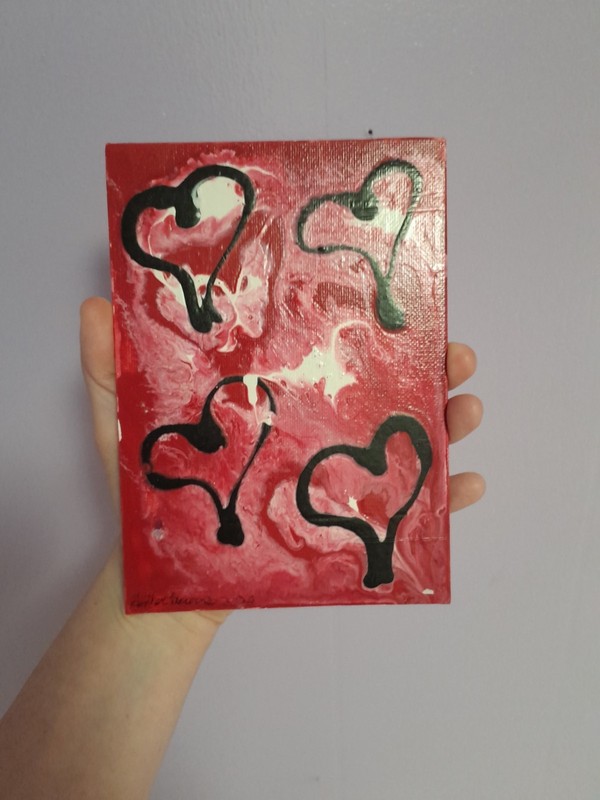 Small Painting Of Hearts