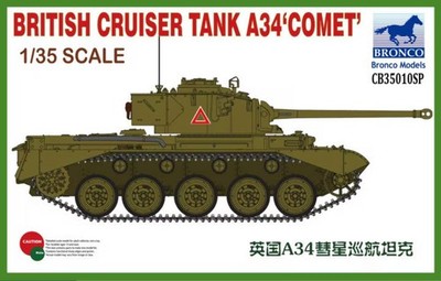 Bronco Models 1/35 British Cruiser Tank A34 ''Comet'' Modellbausatz