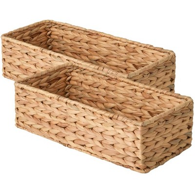 Toilet Tank Basket for Bathroom, Water Hyacinth Storage Baskets for Toilet Ta...