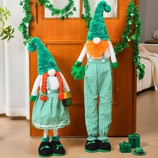 2 Pcs Large St Patrick's Day Gnome Plush Decor 27.5 to 45.3 Inch Standing St ...