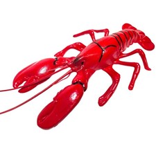 1 PCS 11 Inch Realistic Shiny Red Lobster Black Stripes Big Fake Ocean Prop