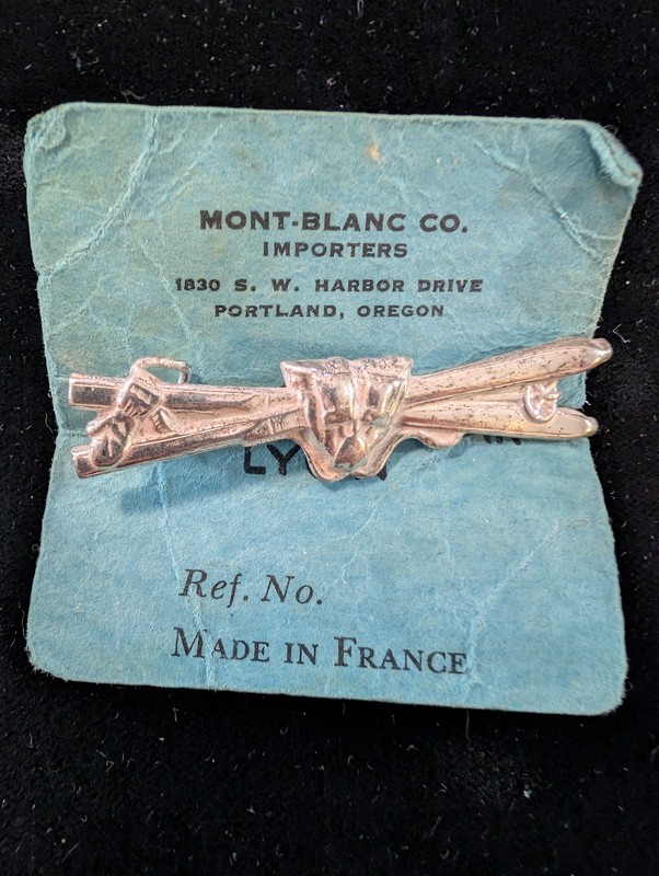Vintage AA Lyon Made in France Silvertone Ski Skiing Sport Pinback Pin Brooch
