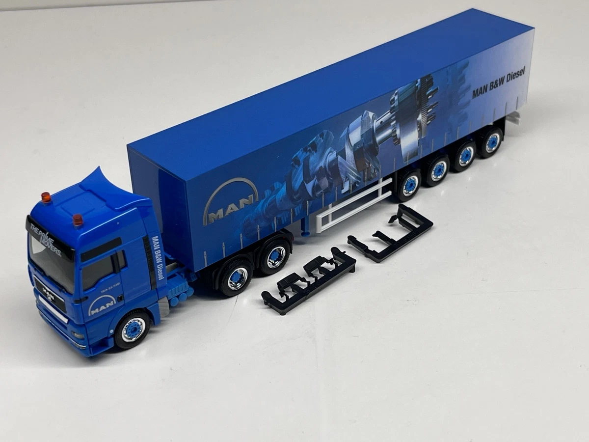 II. WAHL Herpa 120852 MAN TGA XXL 5 Star Kühlkoffer-Sattelzug Transmess - Moby