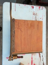 Vintage INGENTO No 5 Paper Cutter 15 Wood w/ Cast Iron Handle