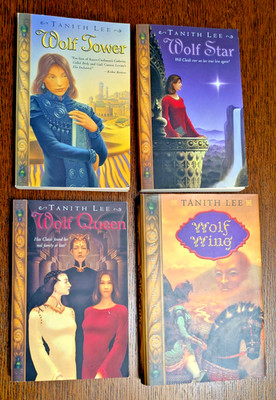 4 Novels by Tanith Lee: Wolf Tower-Wolf Star-Wolf Queen-Wolf Wing - 1 HCDJ/3 TPB