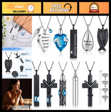 10 Pcs Cremation Jewelry Urn Necklace for Ashes, Waterproof Memorial Locket, Win