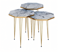 Elegantes WeißEs Couchtisch-Set Aus Metall Im Modernen Design
