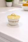 Vintage Pyrex Sugar Bowl with Lid - Butterfly Gold pattern