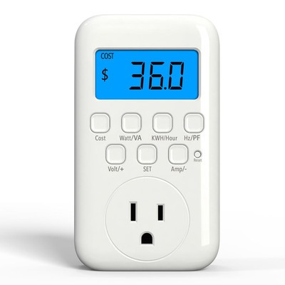Plug In Watt Meter Power Energy Monitor Backlit LCD Voltage Amps kWh 9 Modes