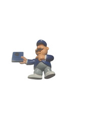 2 Bundespost-Figuren (Postbote mit Sparbuch &...