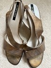 Gorgeous Bronze-Gold Peter Kaiser Leather Heeled Sandals Brand New Size 5.5