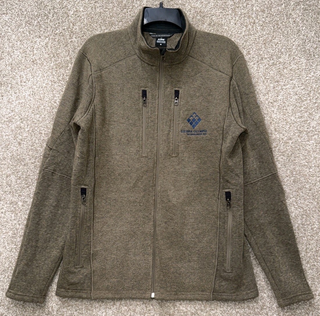 Kuhl Interceptr Alfpaca Fleece Mens Medium Brown Full Zip Jacket Pockets LOGO
