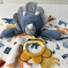 SL Home Fashions Dinosaur Baby Lovey Plush Triceratops With Teething Ring  Tags