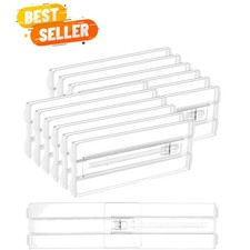 12 Pack Drawer Dividers for Clothes, 4" High 10.2"-16.5" Adjustable Expandabl...