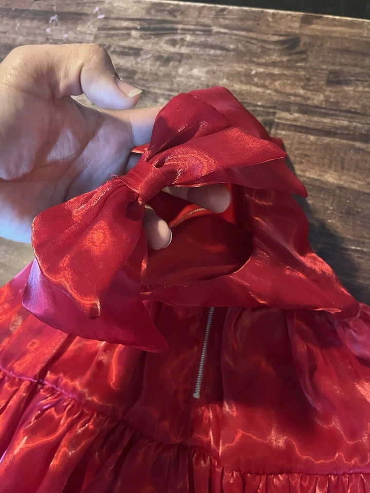 Hermoso vestido de vacaciones Rewind manga lazo midi talla 7 Foto 3 de 4