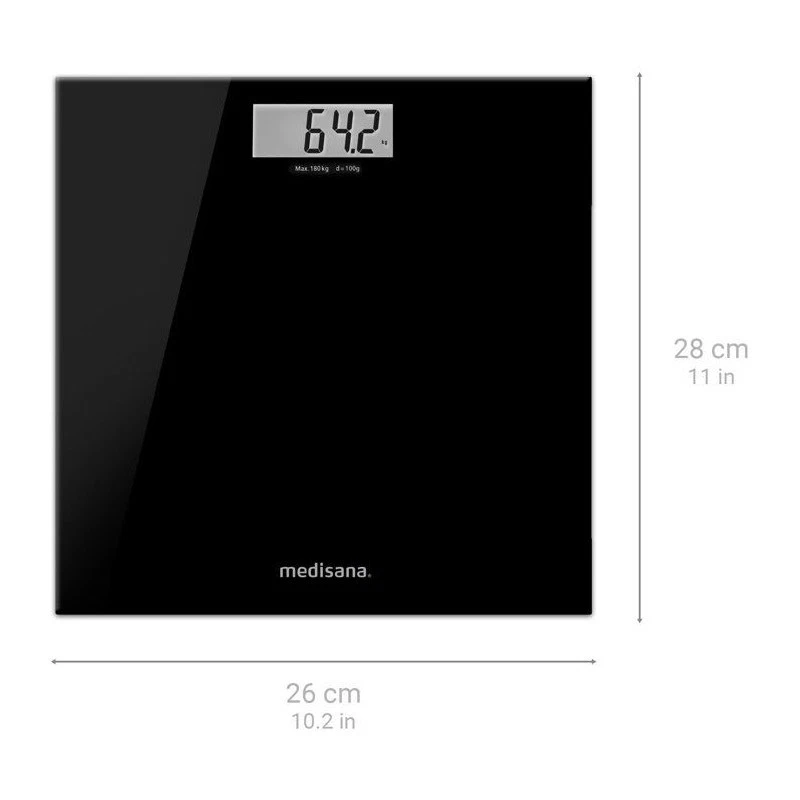 Pese-personne - MEDISANA - PS 402 - 180 kg max - Verre Noir - Photo 2/4
