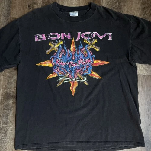 Rare Vintage Bon Jovi Keep The Faith World Tour ‘93 T-s 1990s vintage concert t-shirt, vintage, single stitch, B+ condition