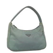 PRADA mini Hand Bag Nylon Blue Auth yk16376