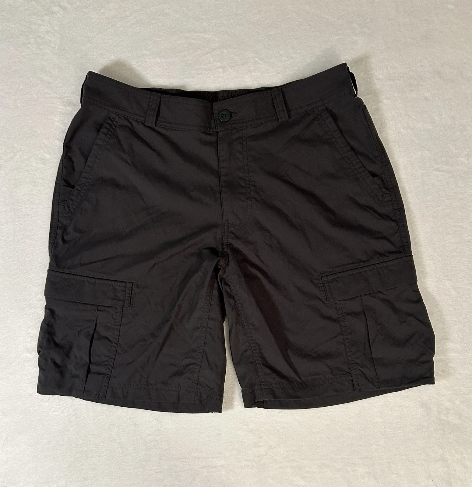REl Co Op Cargo Shorts Mens 34 Gray Outdoors Hike Trail Gorpcore Utility Pockets