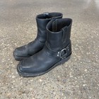 Dingo Harness Boots 19090 Mens Black Leather Ankle Zip Up Moto Biker Size 9 D