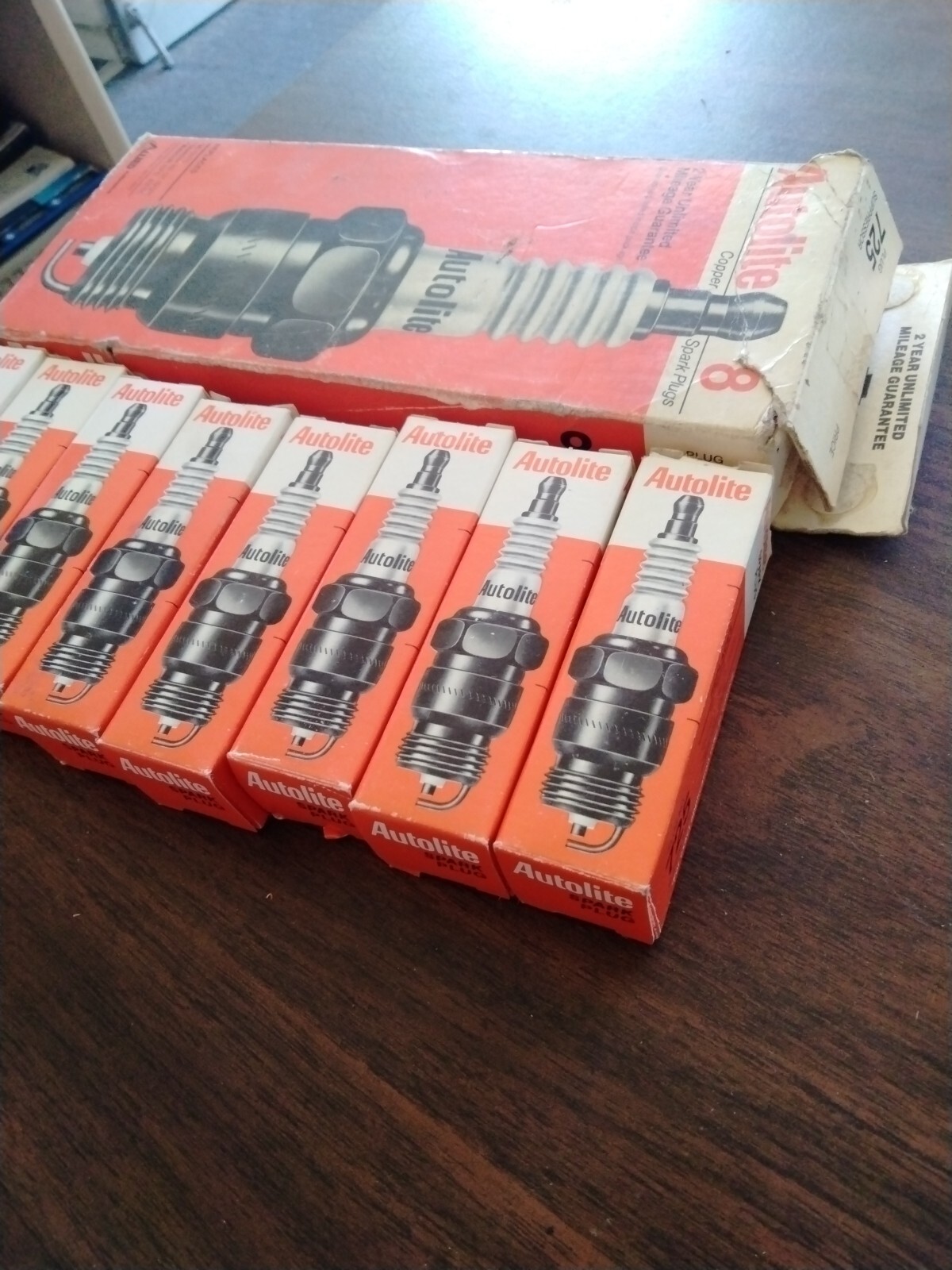 Autolite Spark Plugs #725 NEW Old Stock 8 plugs copper. 