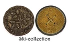 Military or Civilian button. France, XVIII°s. 27 mm. Mount on wood