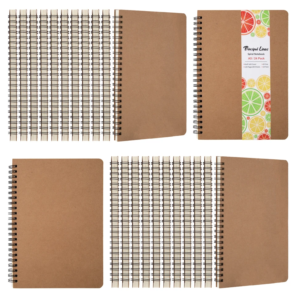 12 Pack Unlined Spiral Notebook A5 Blank Journal for Office School 60 Sheets - Image 3 of 4