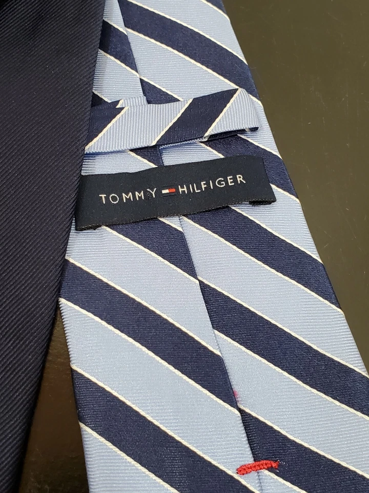 Tommy Hiliger Blue Striped Tie - Image 4 of 4