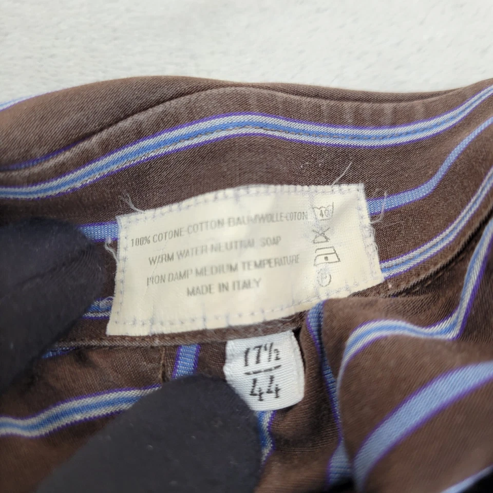 Ingram Shirt Men XXL Formal Dress Work Oxford Shadow Pinstripe 17.5/44 Adult 2XL - Image 4 of 4