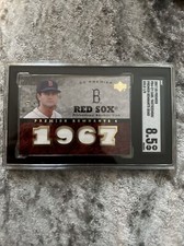 2007 ud premier remnants Yastrzemski quad gold 1/8. SGC RATED 8.5, Rare