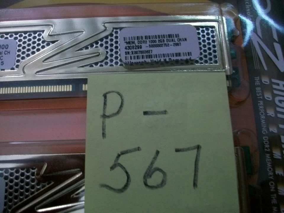 2-BRAND NEW OCZ TECHNOLOGY DDR2 DUAL CHANNEL KITS #PC2-8000 1GB EL GOLD XTC BNIP - Image 4 of 4