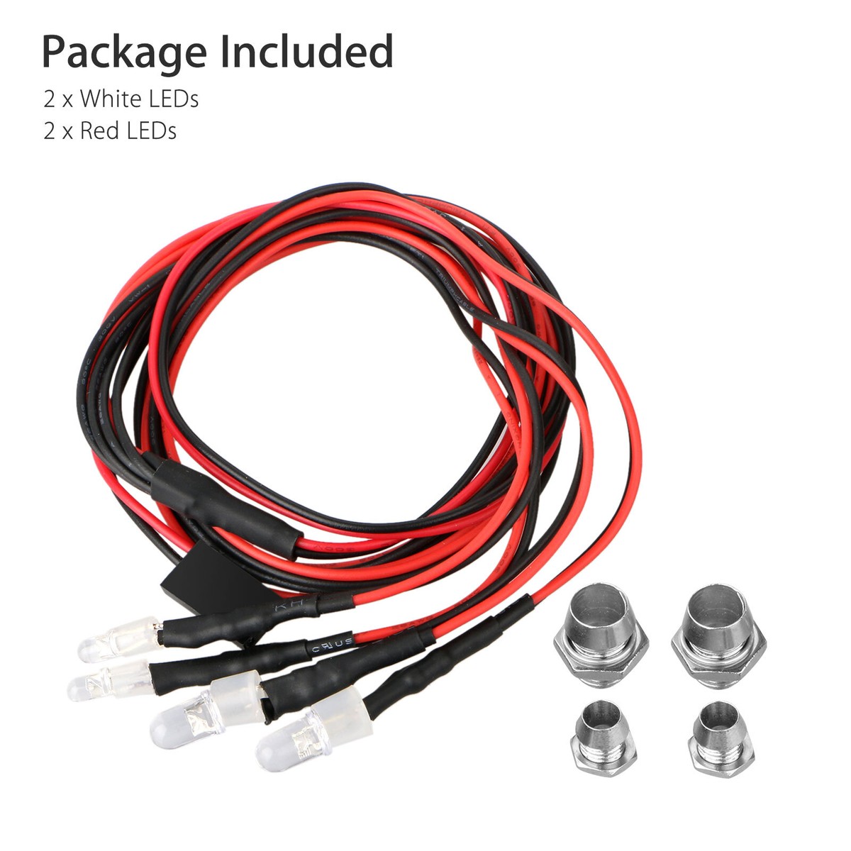 6 Kit Luci Led 2 Bianca 2 Rosso 2 Per 1/10 1/8 Scx10 D90 Rc Car - Foto 5