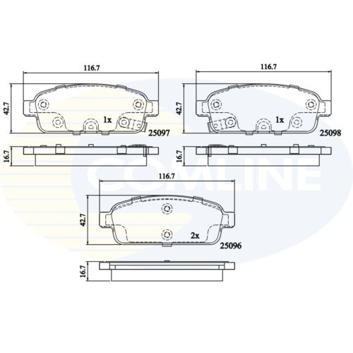 For Chevrolet Trax 1.8 AWD Genuine Comline Rear Brake Disc Pads Set - Afbeelding 1 van 11