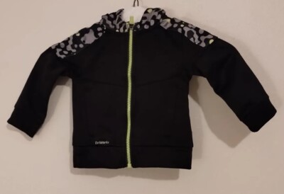 Athletic Works Infant Size 12 Months Black/Yellow Hoodie Sport Jacket