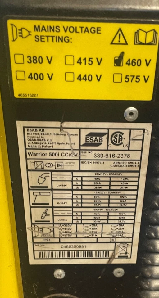 ESAB Warrior 500i cc/cv Foto 4 de 4