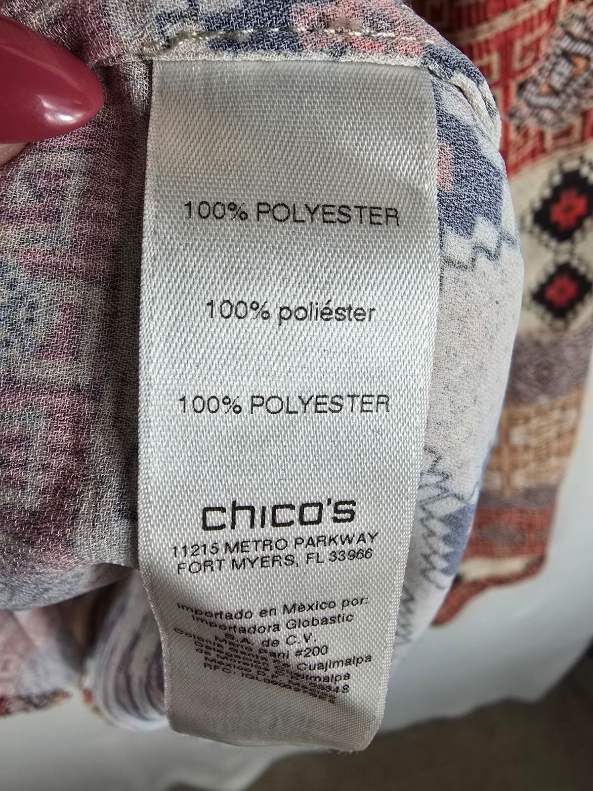 Chicos Womens Geometric Pattern Button-Up Shirt S… - image 4