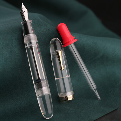 Majohn C4 Eyedropper Fountain Pen Big Size EF/F/M Nib Transparent Acrylic Pen