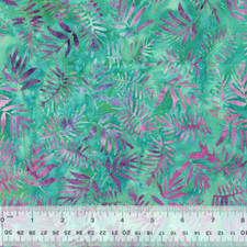 Monet Batik Fabric By The Yard Ferns Fronds Teal Cotton Anthology Windham Cotton