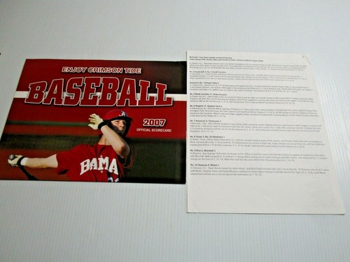 2007 ALABAMA v LSU OFFICIAL BASEBALL SCORECARD / POSTER & STAT SHEETS TUSCALOOSA - Picture 3 of 3