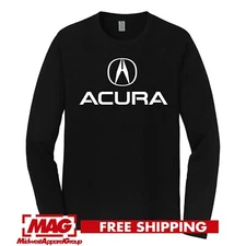 ACURA BLACK LONGSLEEVE T-SHIRT Logo Integra Nsx Type R Automotive Jdm  Motor Rsx