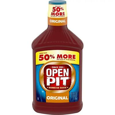 Open Pit Blue Label Original Spicy BBQ Sauce Lg Value Size 42 oz Bottle Barbecue