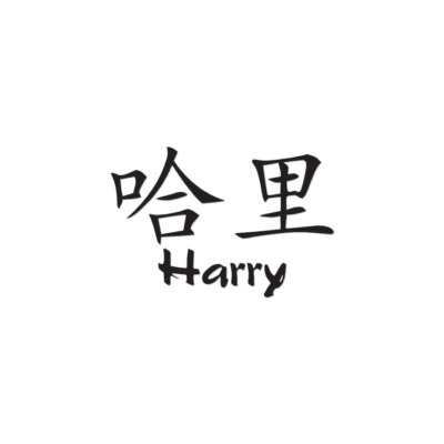Chinese Symbol Harry Name - Decal Sticker - Multiple Colors & Sizes - ebn2177