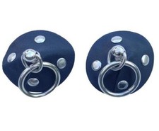 Studded Leather Pasties O Ring Detail Round Circle Nipple Covers Black L9804